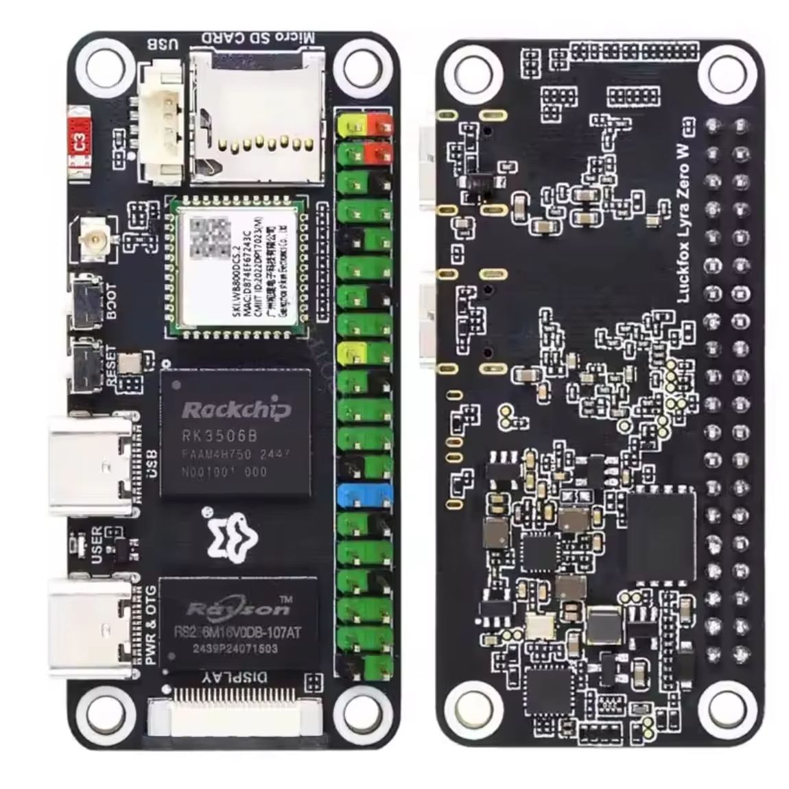 Pi Zero W Board - 럭스폭스 라이라 제로 W RK3506B 락칩